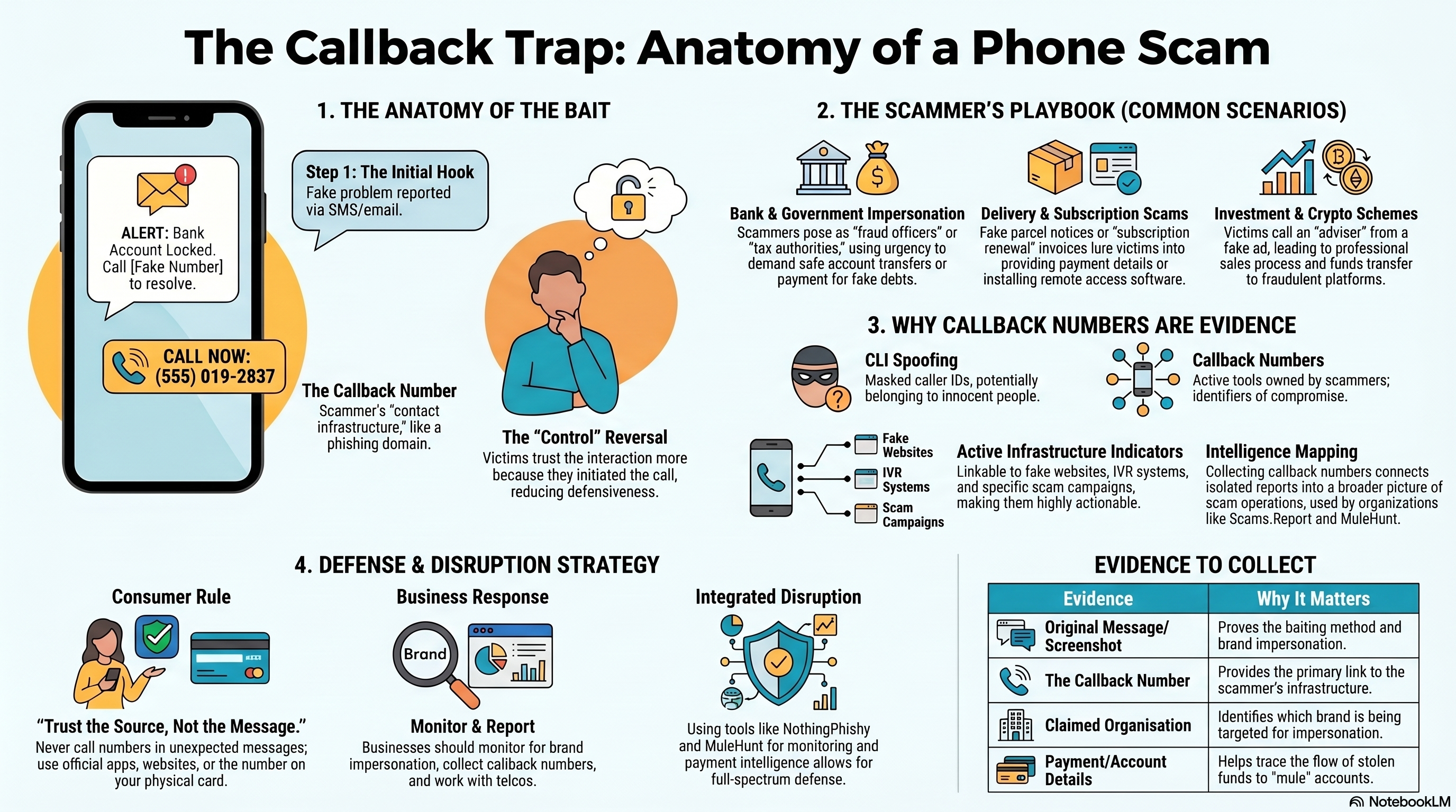 Suspicious message asking a person to call a callback number that may be controlled by scammers.