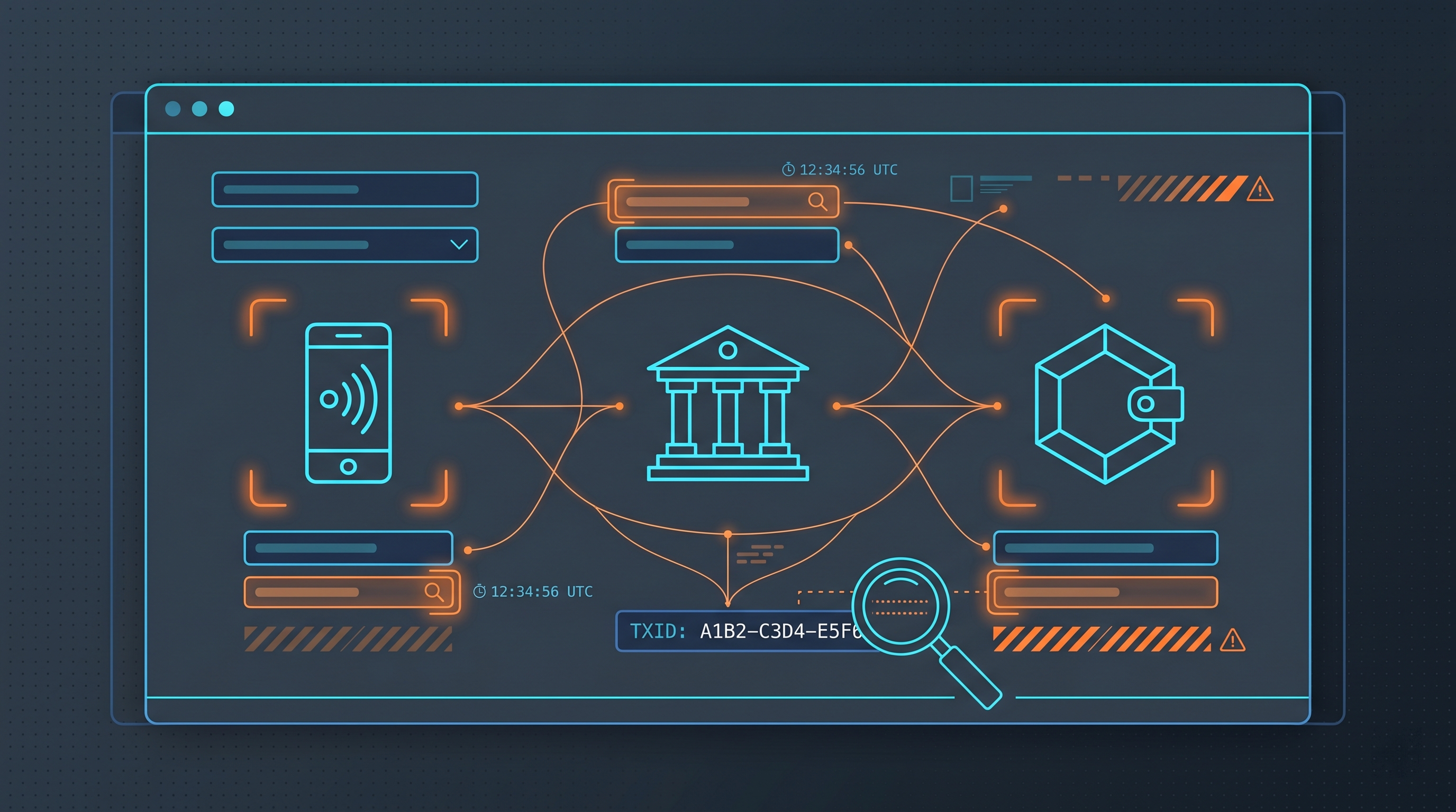Conceptual diagram showing how high-risk gambling-style websites expose payment signals relevant to fraud prevention, mule investigations and AML monitoring.