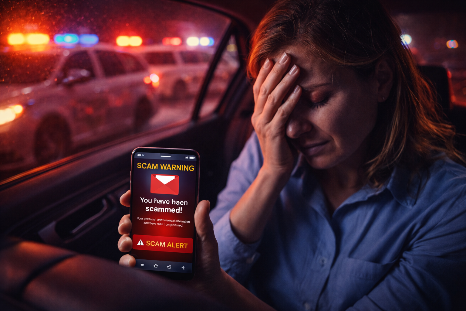 Diagram representing a closed-loop scam response model spanning verification and takedown