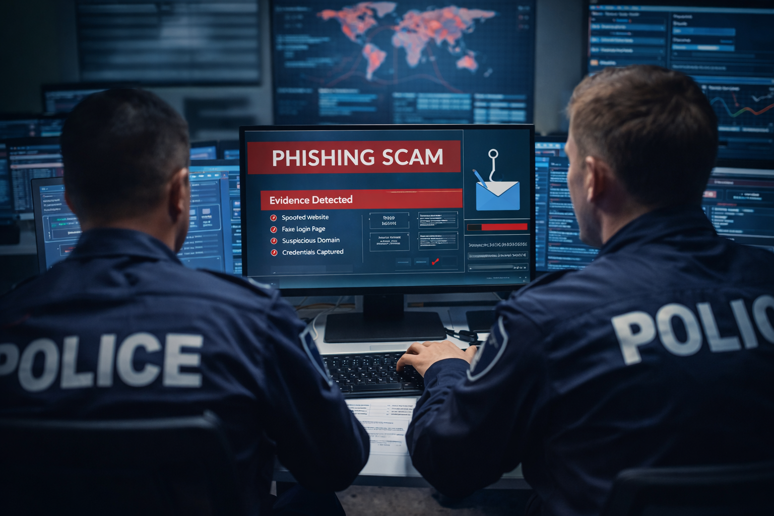 Illustration of explainable scam verification and evidence-based decision making